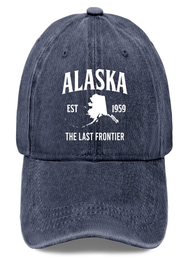ODCRAT Hats Alaska The Last Frontier Dad Hat, Graphic Hat for Women Navy Blue - Image 1